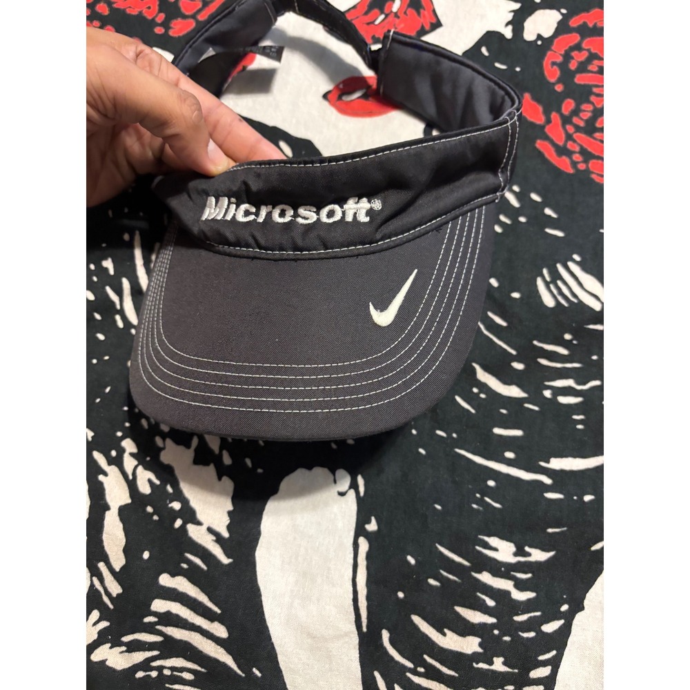 Nike Golf Microsoft Visor Black Adjustable Hat Swoosh Logo 429468-010